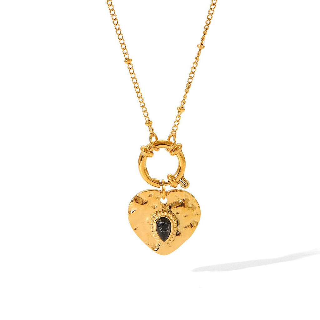 Vintage French Court Style Heart Pendant Necklace