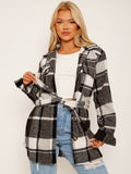Checked Oversized Thick Belted Shacket