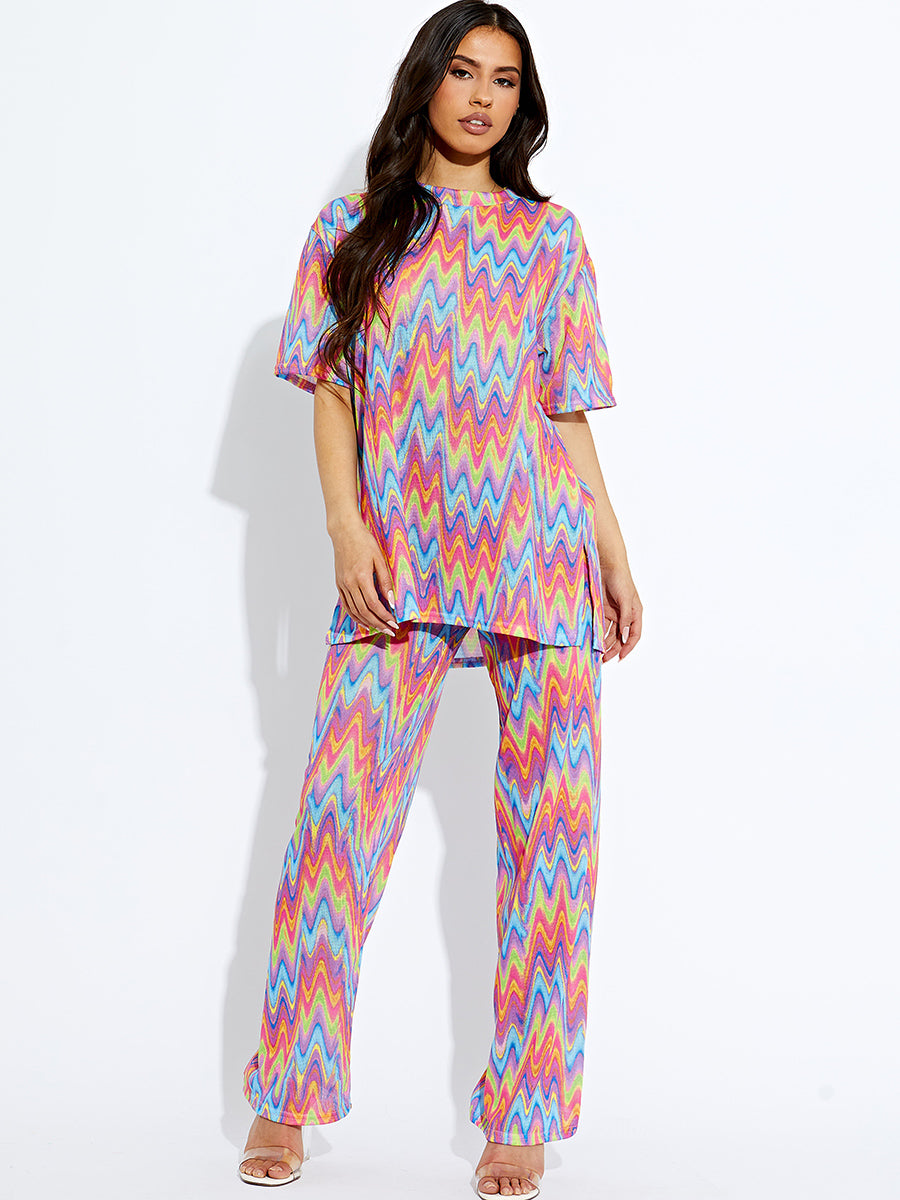 Colour Drip Woven Oversized Top & Trouser Co-ord