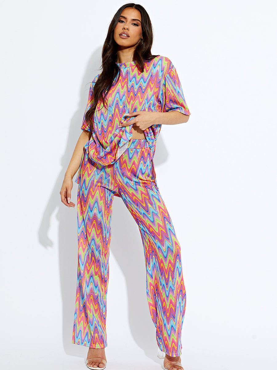 Colour Drip Woven Oversized Top & Trouser Co-ord