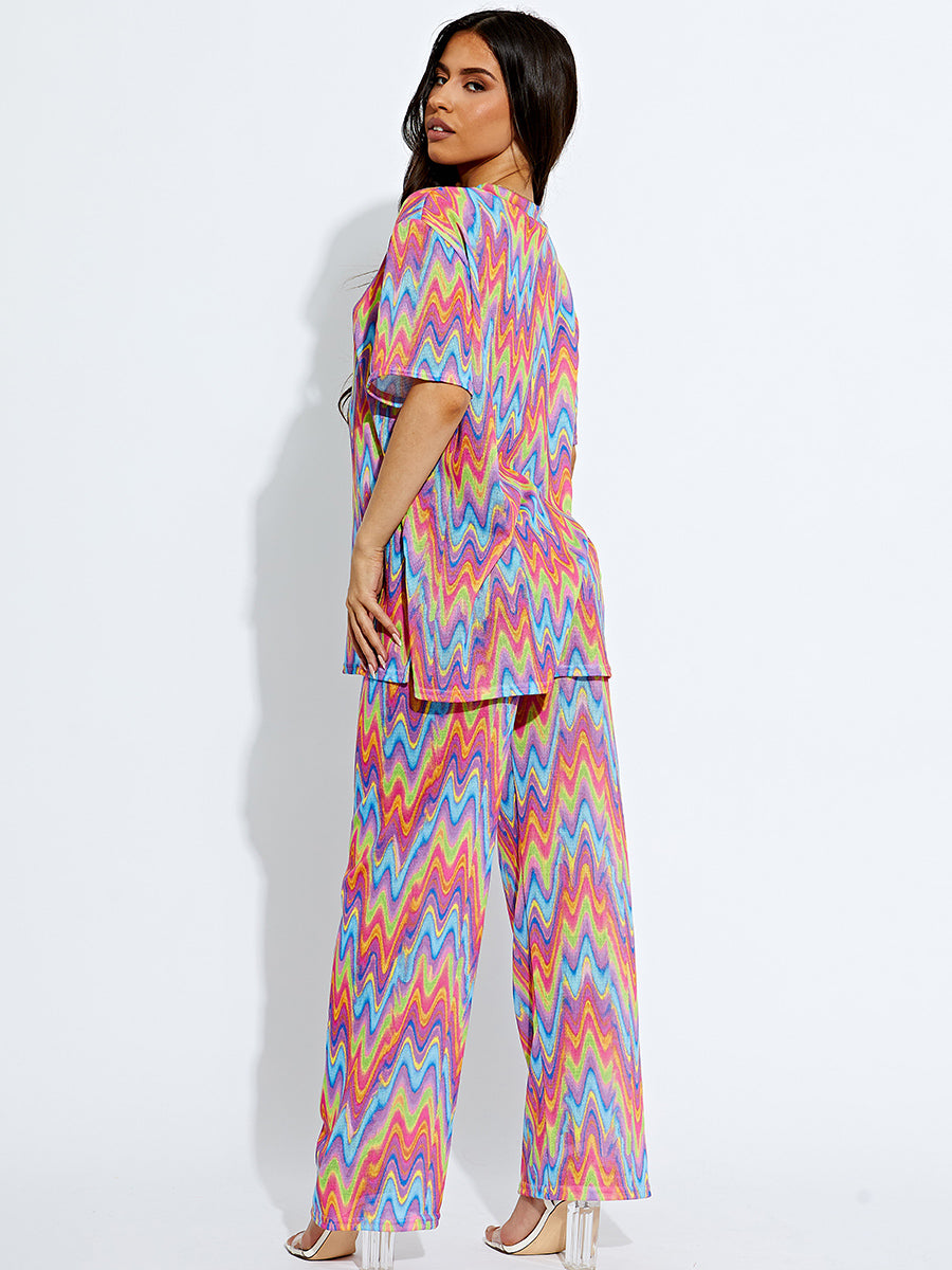 Colour Drip Woven Oversized Top & Trouser Co-ord