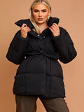 Oversized Padded Jacket With Belt