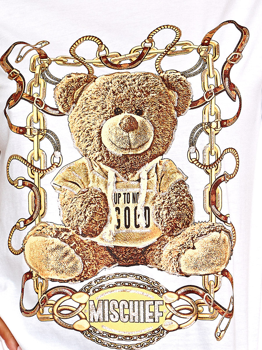 Mischief Teddy Graphic Printed T-Shirt