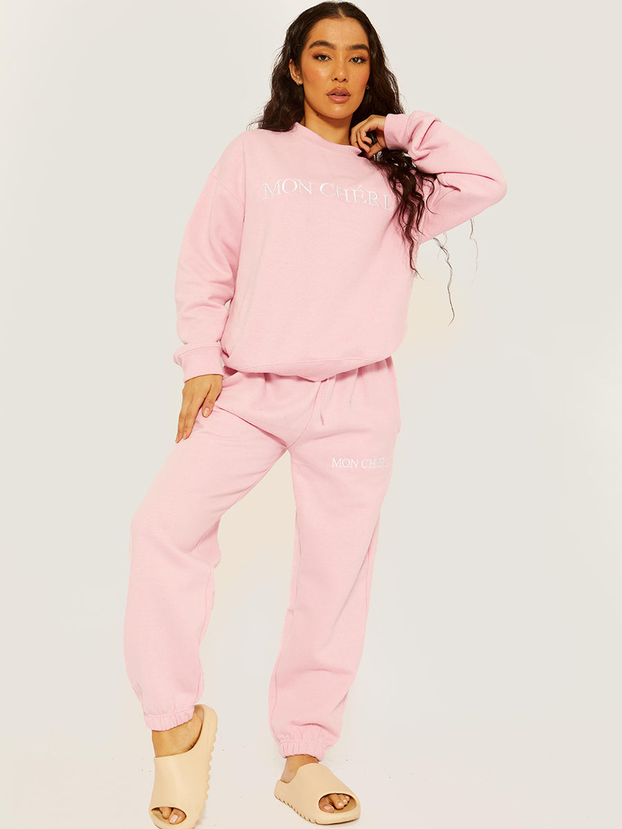 Embroidered Mon Cheri Fleece Co-ord