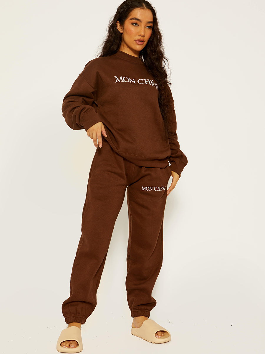 Embroidered Mon Cheri Fleece Co-ord