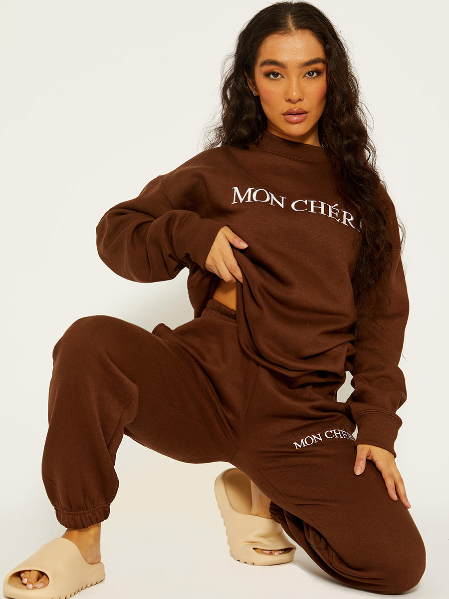 Embroidered Mon Cheri Fleece Co-ord