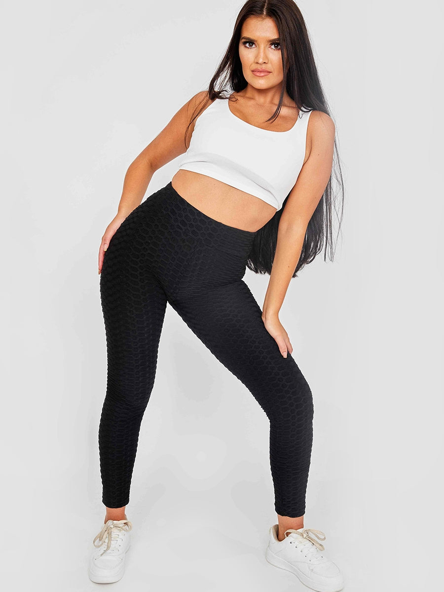 Ruched Texture Detail Active-wear Legging