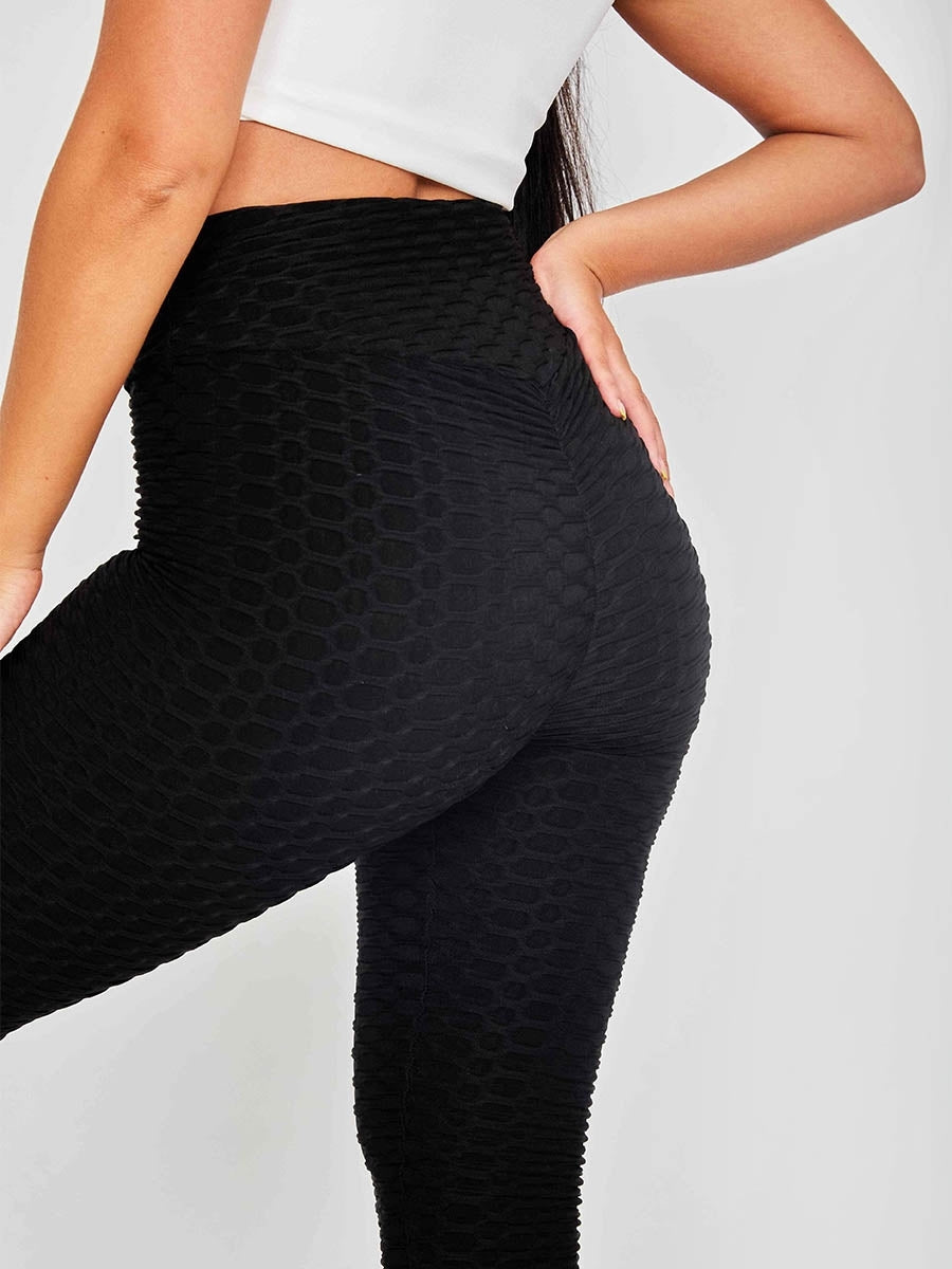 Scrunch Back Texture Detail Active-wear Legging