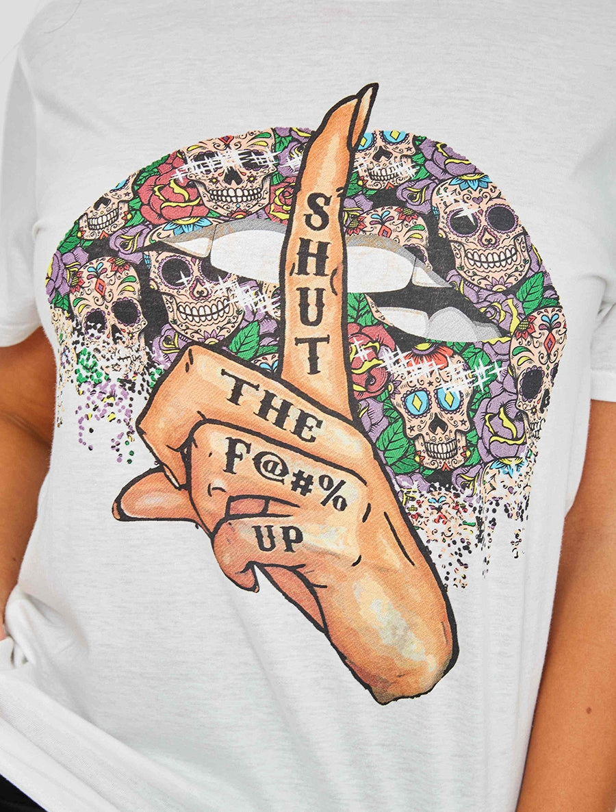 Shut Up Graphic Printed T-Shirt