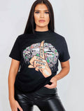 Shut Up Graphic Printed T-Shirt
