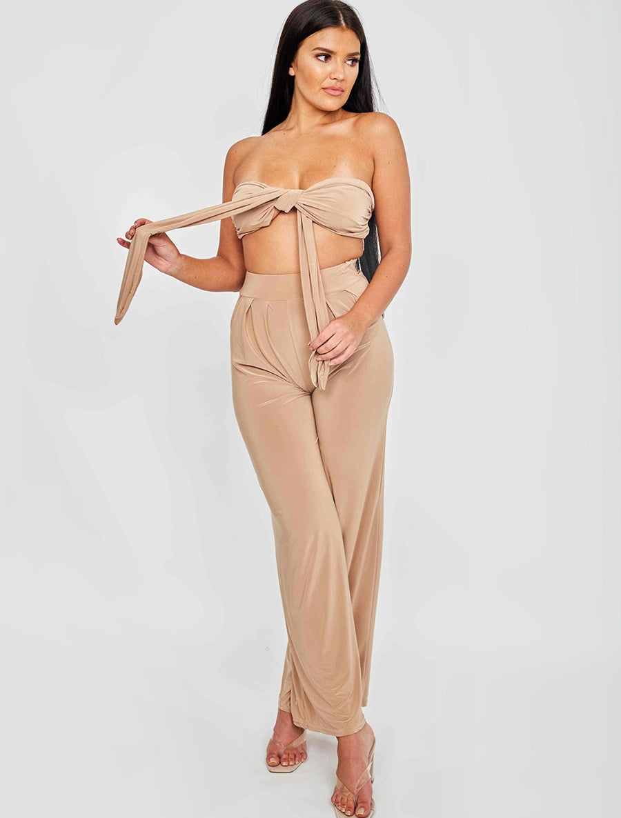 Slinky Tie Knot Bralet & Trouser Co-ord