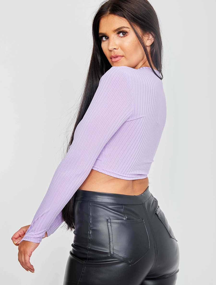 Drawstring Ruched Ribbed Crop Top