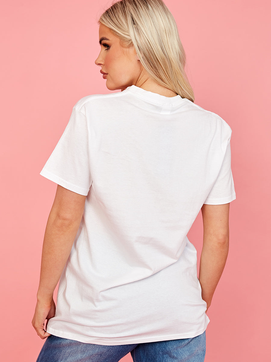 Cute Teddy Graphic Glitter Detail T-Shirt