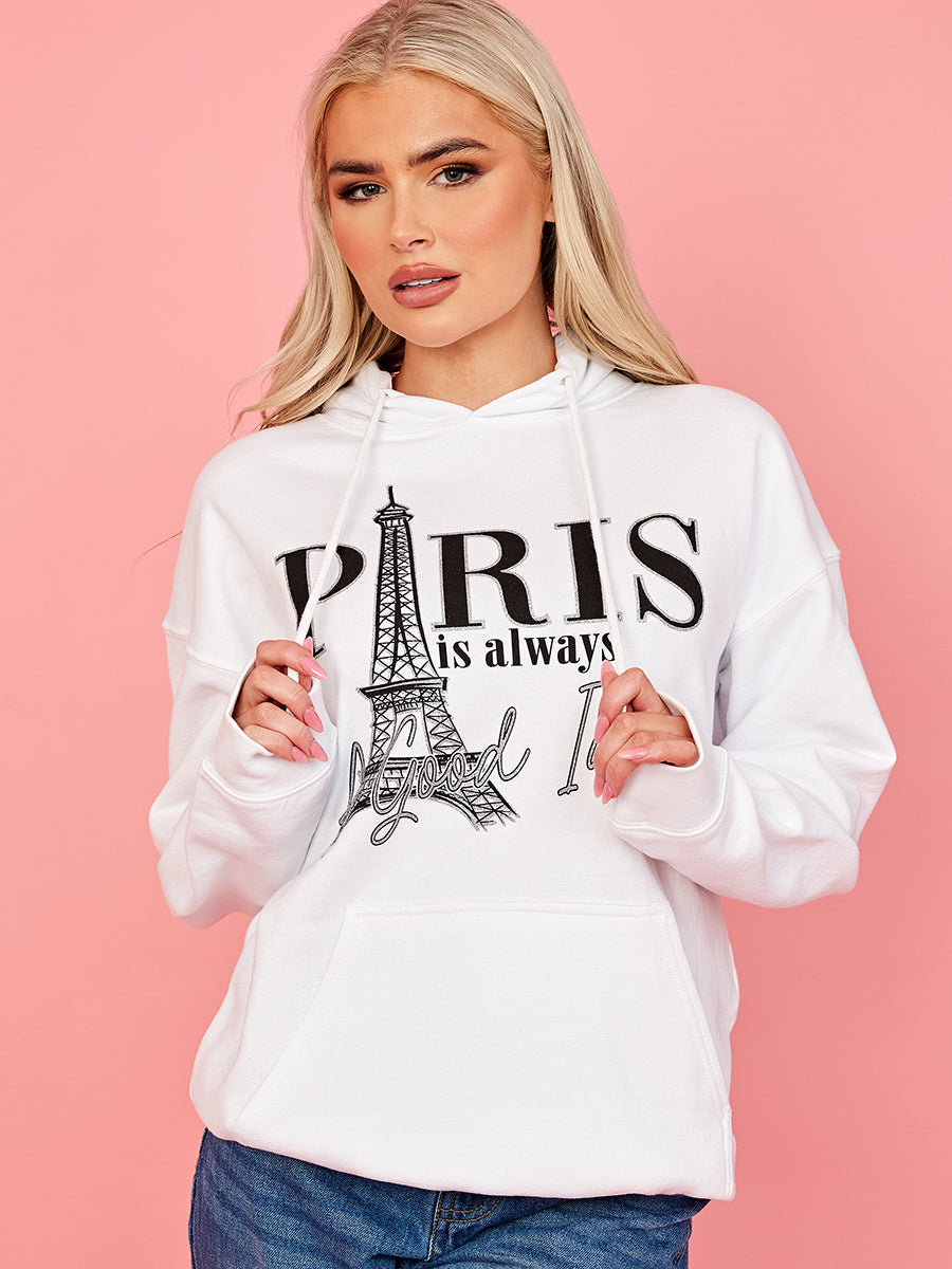 Paris Graphic Print Hoodie