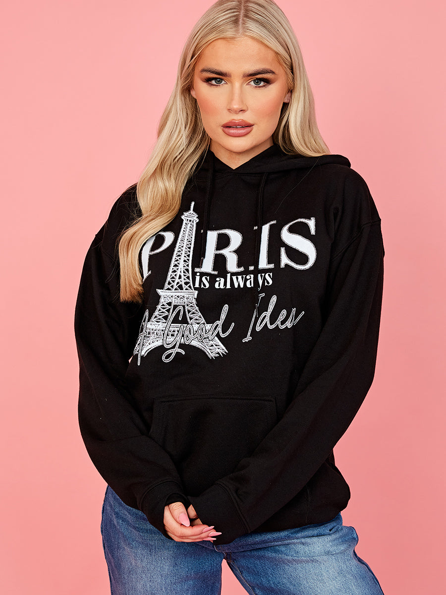 Paris Graphic Print Hoodie