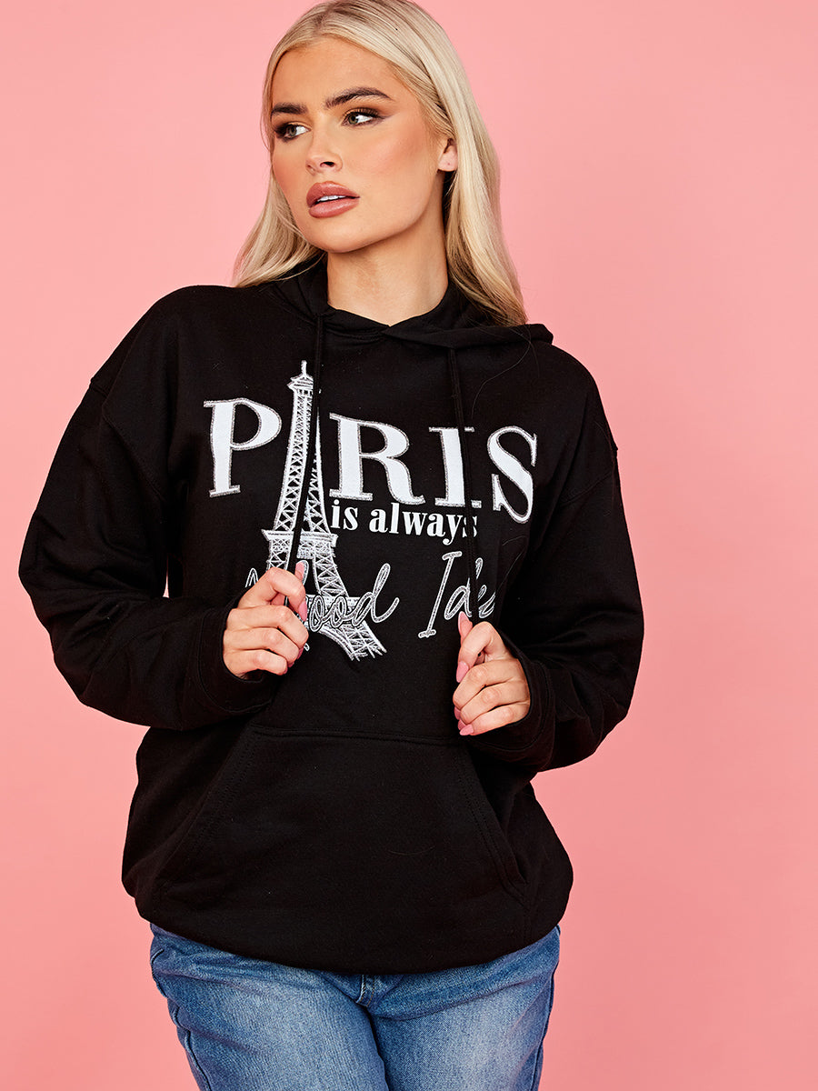 Paris Graphic Print Hoodie
