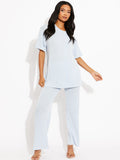 Woven Ribbed Oversized Top & Trouser Co-ord