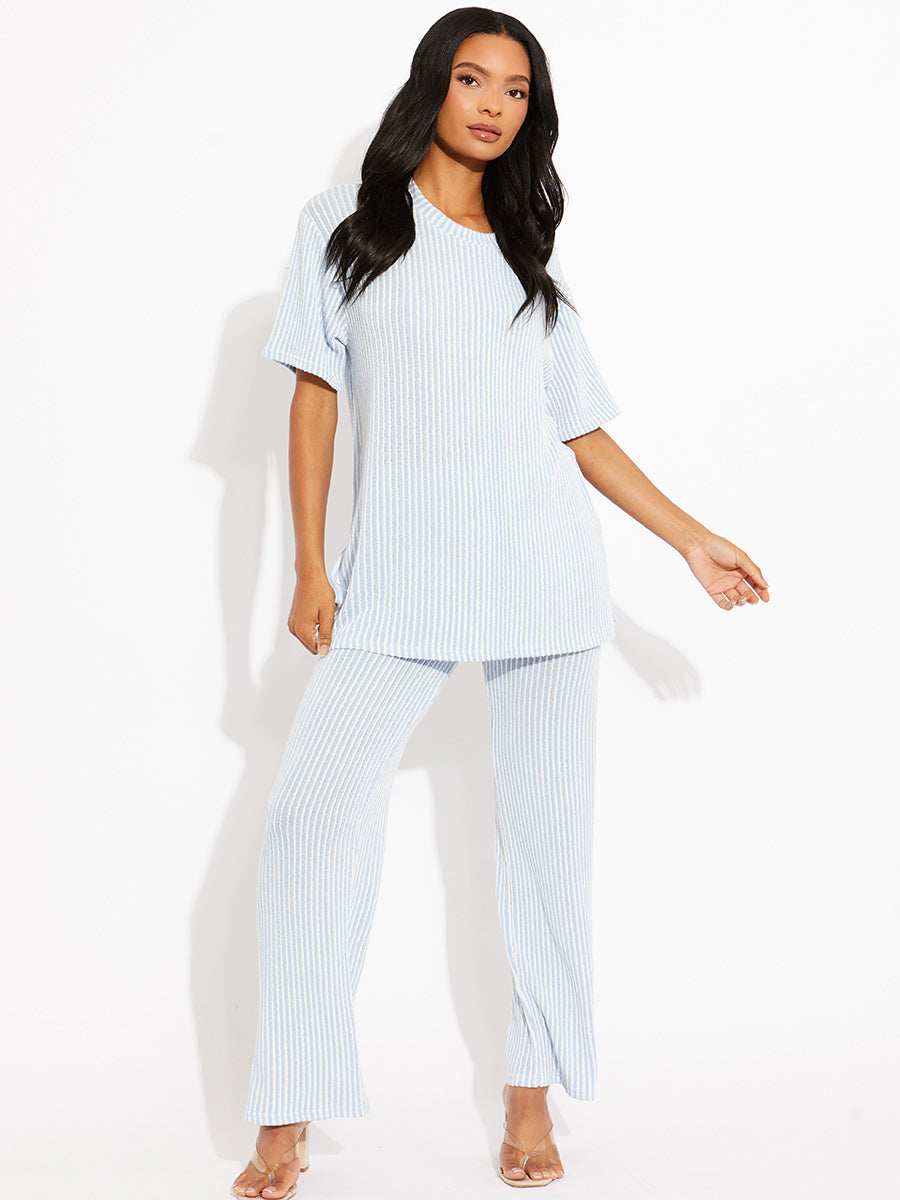 Woven Ribbed Oversized Top & Trouser Co-ord