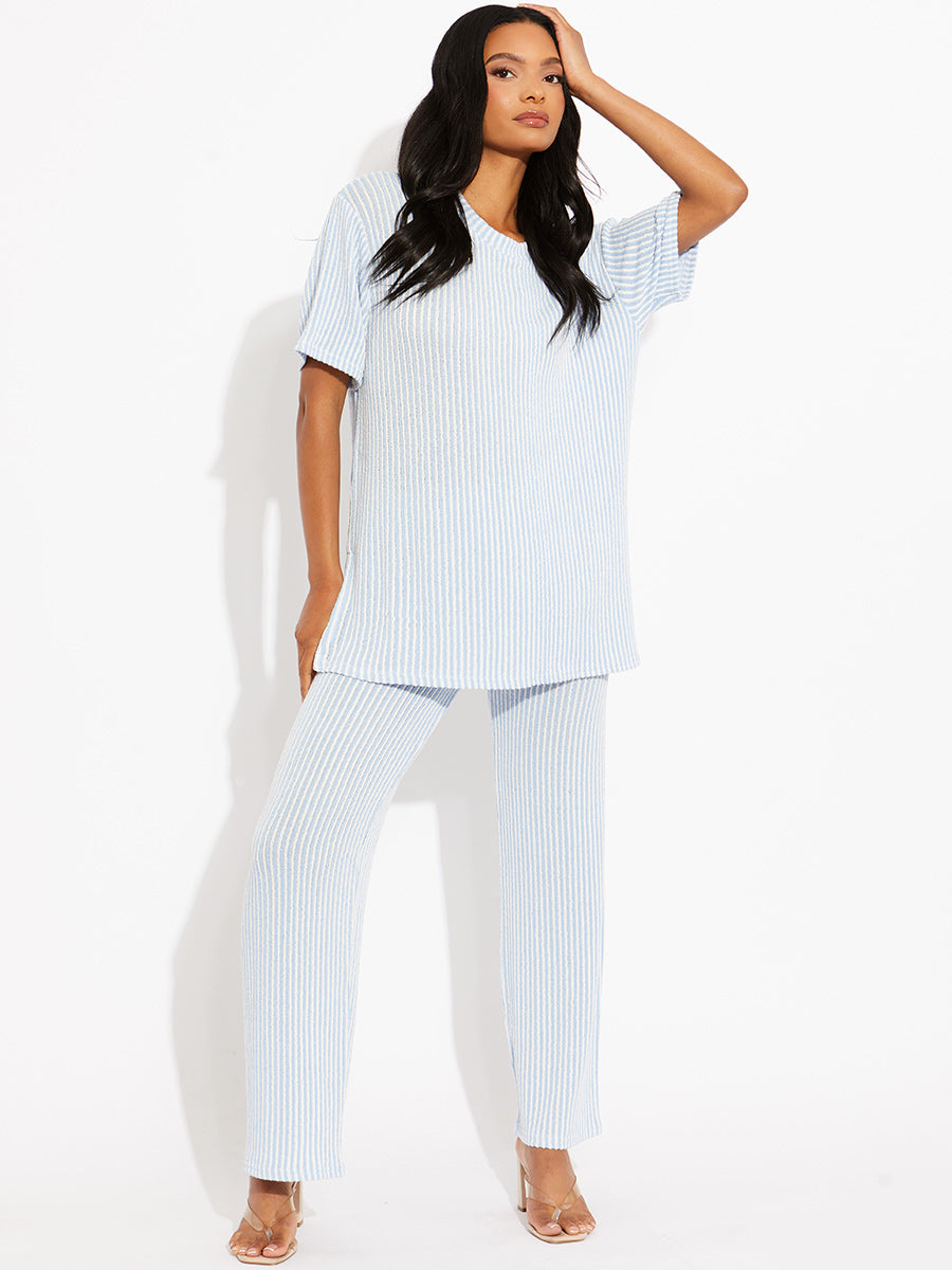 Woven Ribbed Oversized Top & Trouser Co-ord