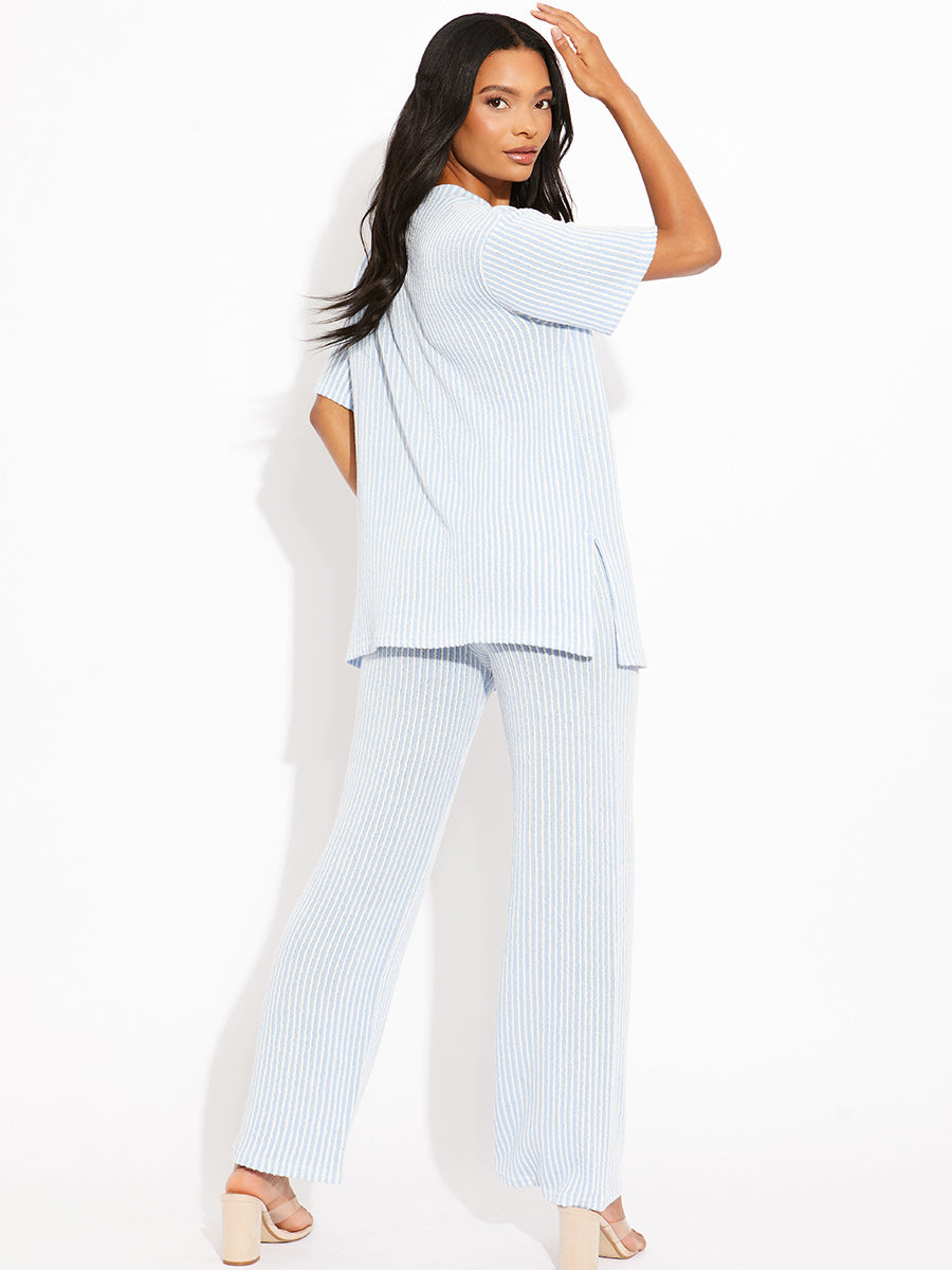 Woven Ribbed Oversized Top & Trouser Co-ord