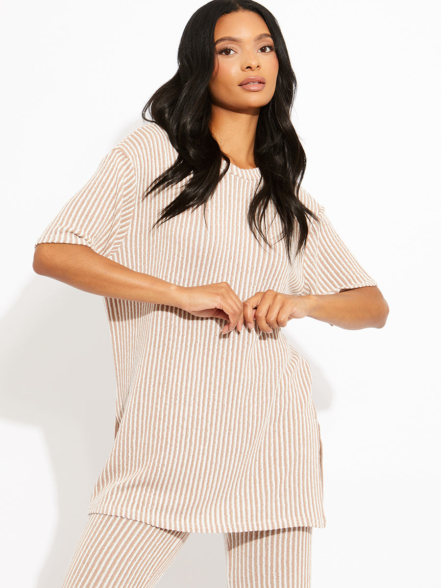 Woven Ribbed Oversized Top & Trouser Co-ord