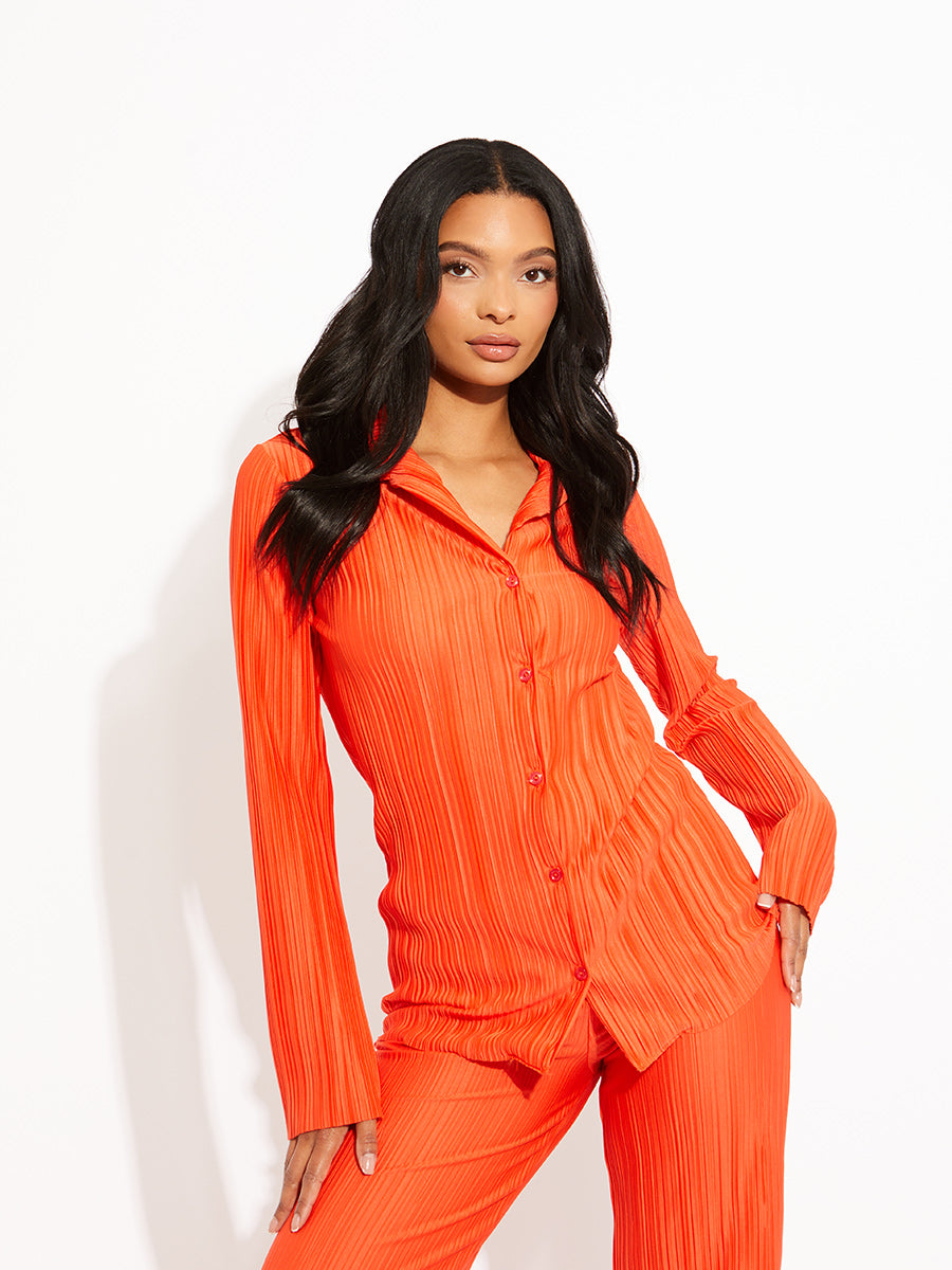 Plisse Detail Shirt & Trouser Co-ord