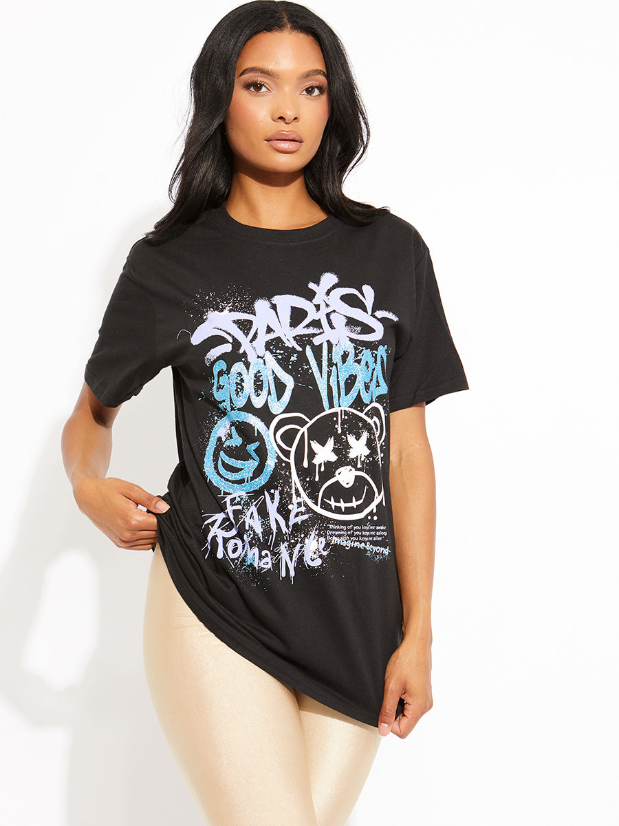 Paris Good Vibes Graphic T-Shirt