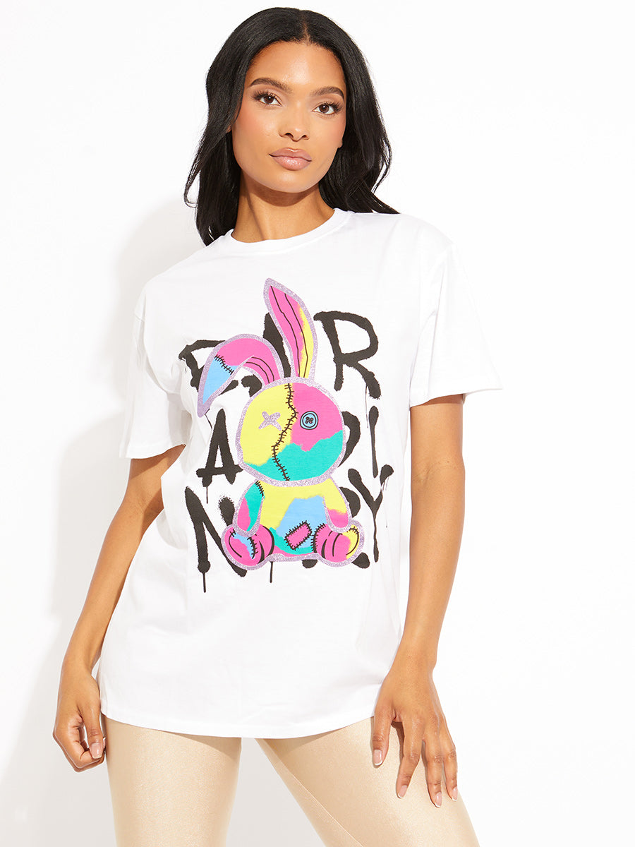 Stitched Rabbit Graphic T-Shirt