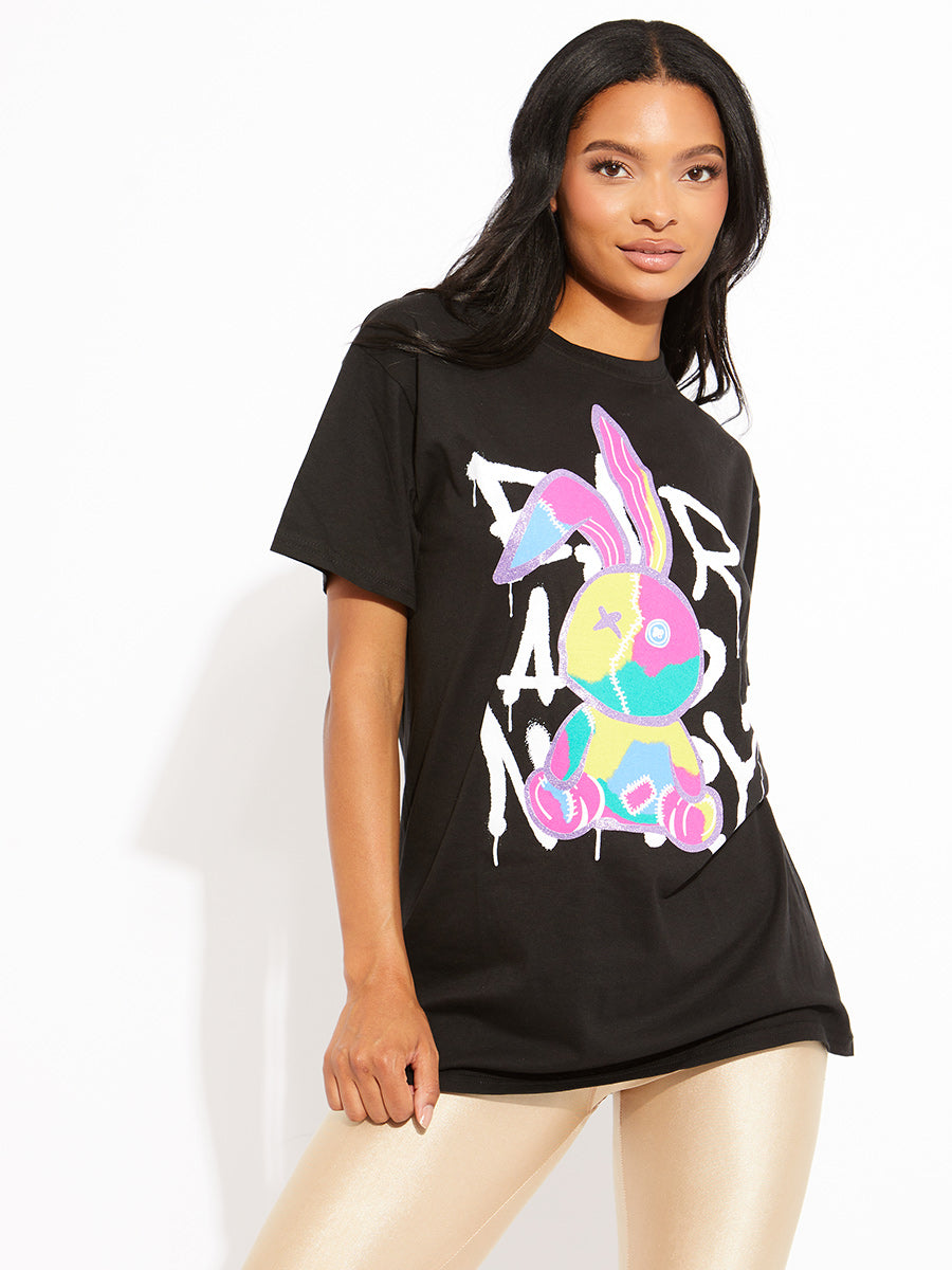 Stitched Rabbit Graphic T-Shirt