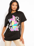 Stitched Rabbit Graphic T-Shirt