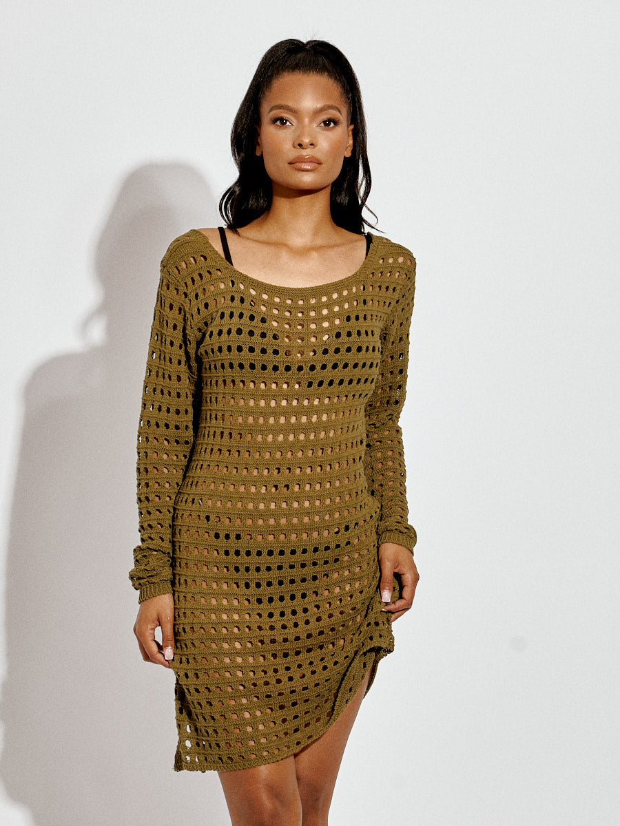 Fishnet Knitted Mini Dress