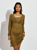 Fishnet Knitted Mini Dress