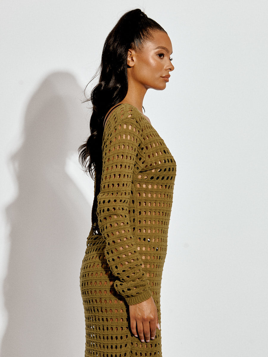 Fishnet Knitted Mini Dress