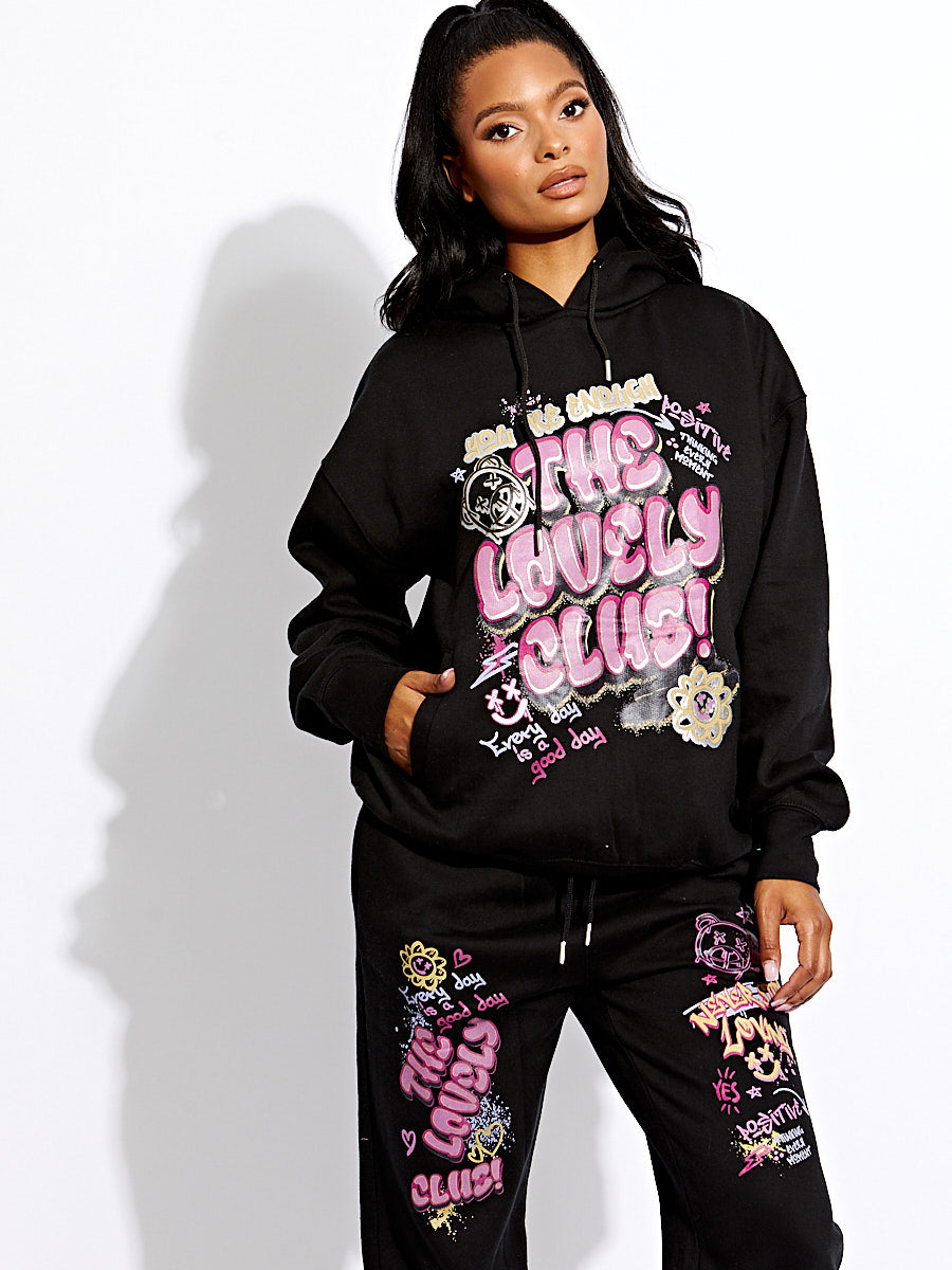 The Lovely Club Slogan Fleece Co-ord