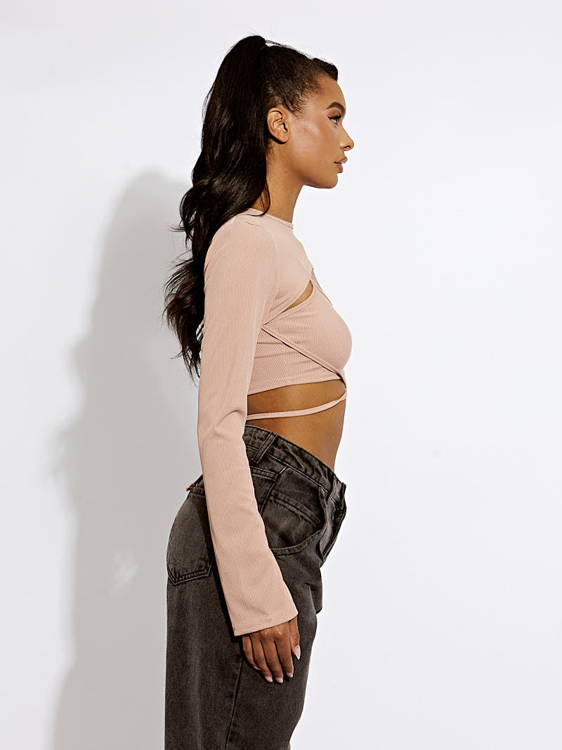 2 Piece Tie Knot Ribbed Crop Top