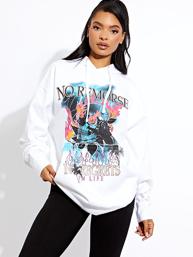 No Remorse Graphic Print Hoodie