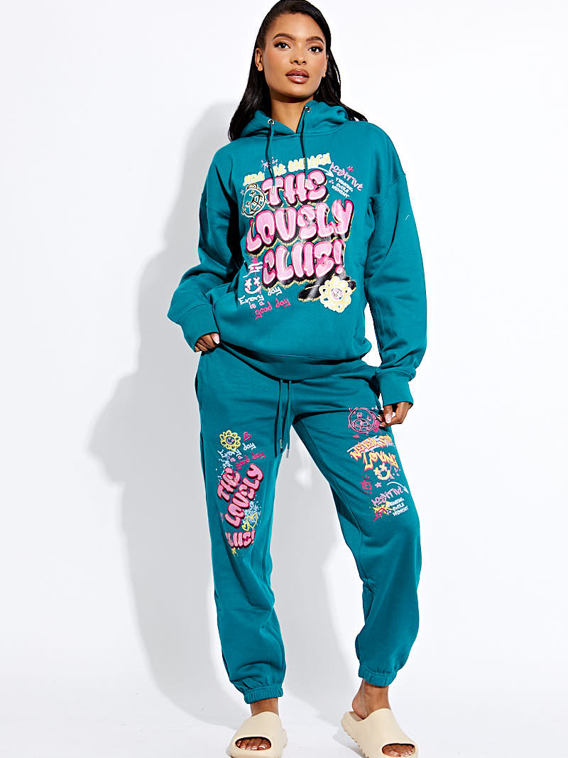 The Lovely Club Slogan Fleece Co-ord