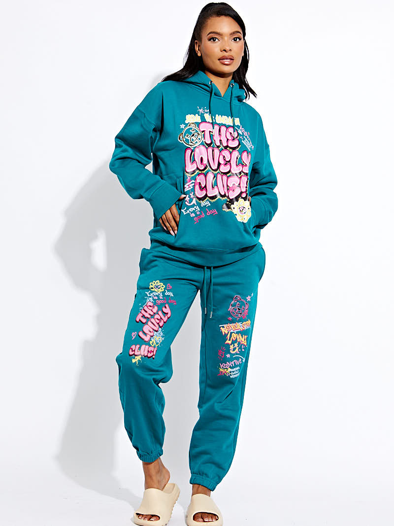 The Lovely Club Slogan Fleece Co-ord