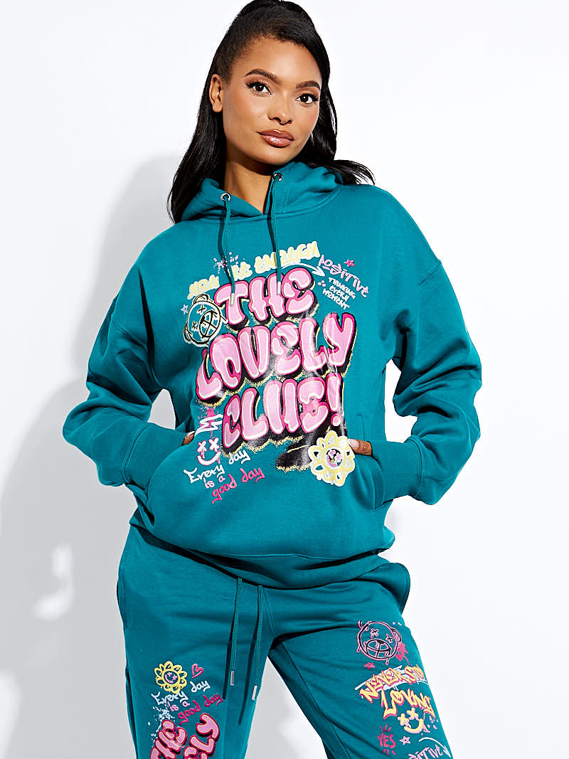 The Lovely Club Slogan Fleece Co-ord