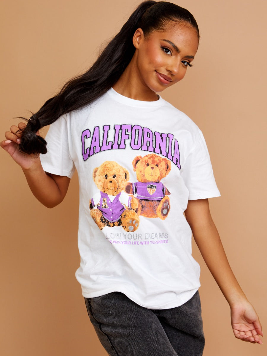 California Teddy Graphic Printed T-Shirt