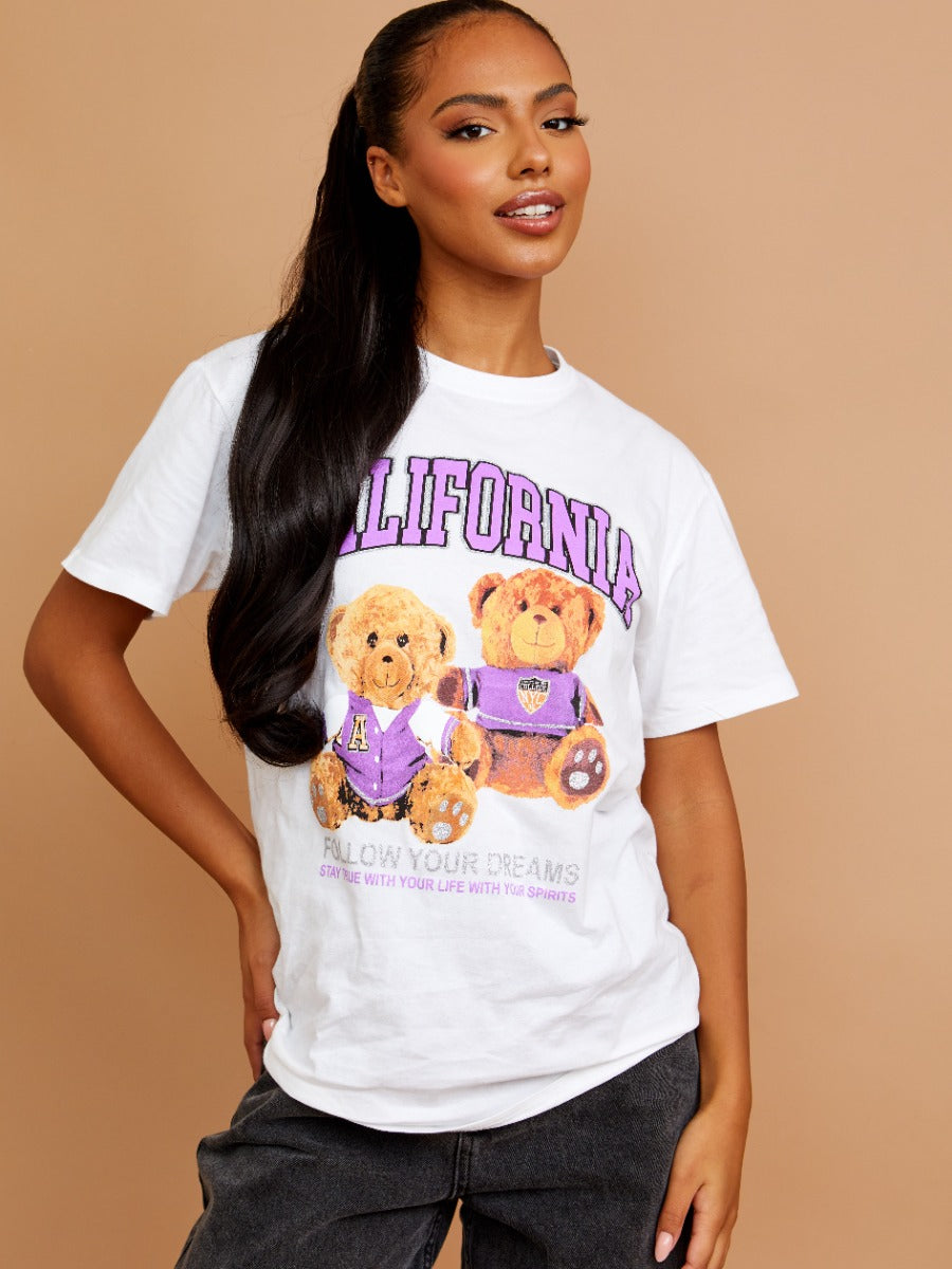 California Teddy Graphic Printed T-Shirt