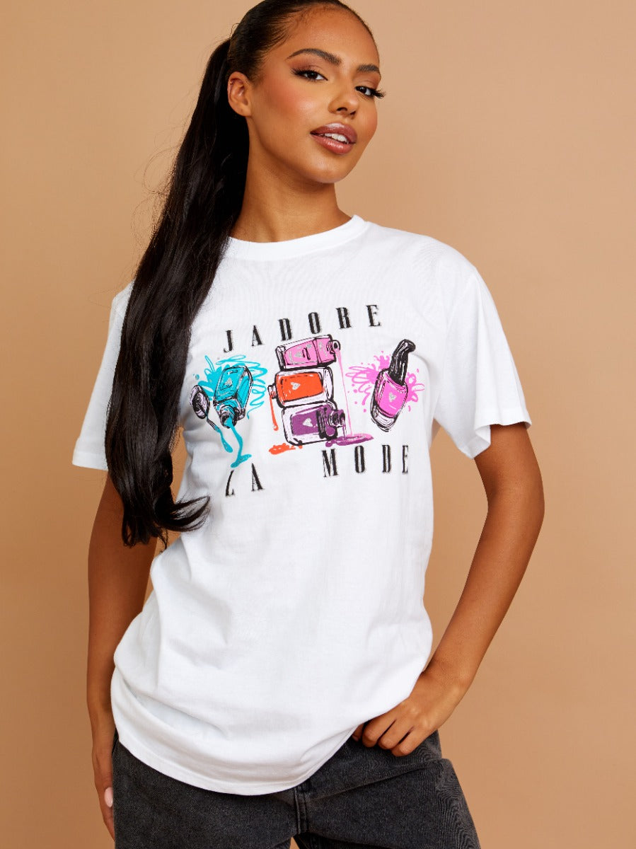 Nail Polish Graphic Printed T-Shirt