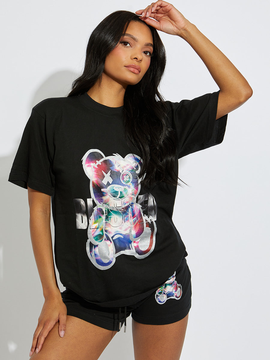 Blessed Teddy Oversized T-Shirt & Shorts Co-ord