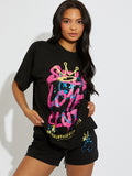 Self Love Club Oversized T-Shirt & Shorts Co-ord