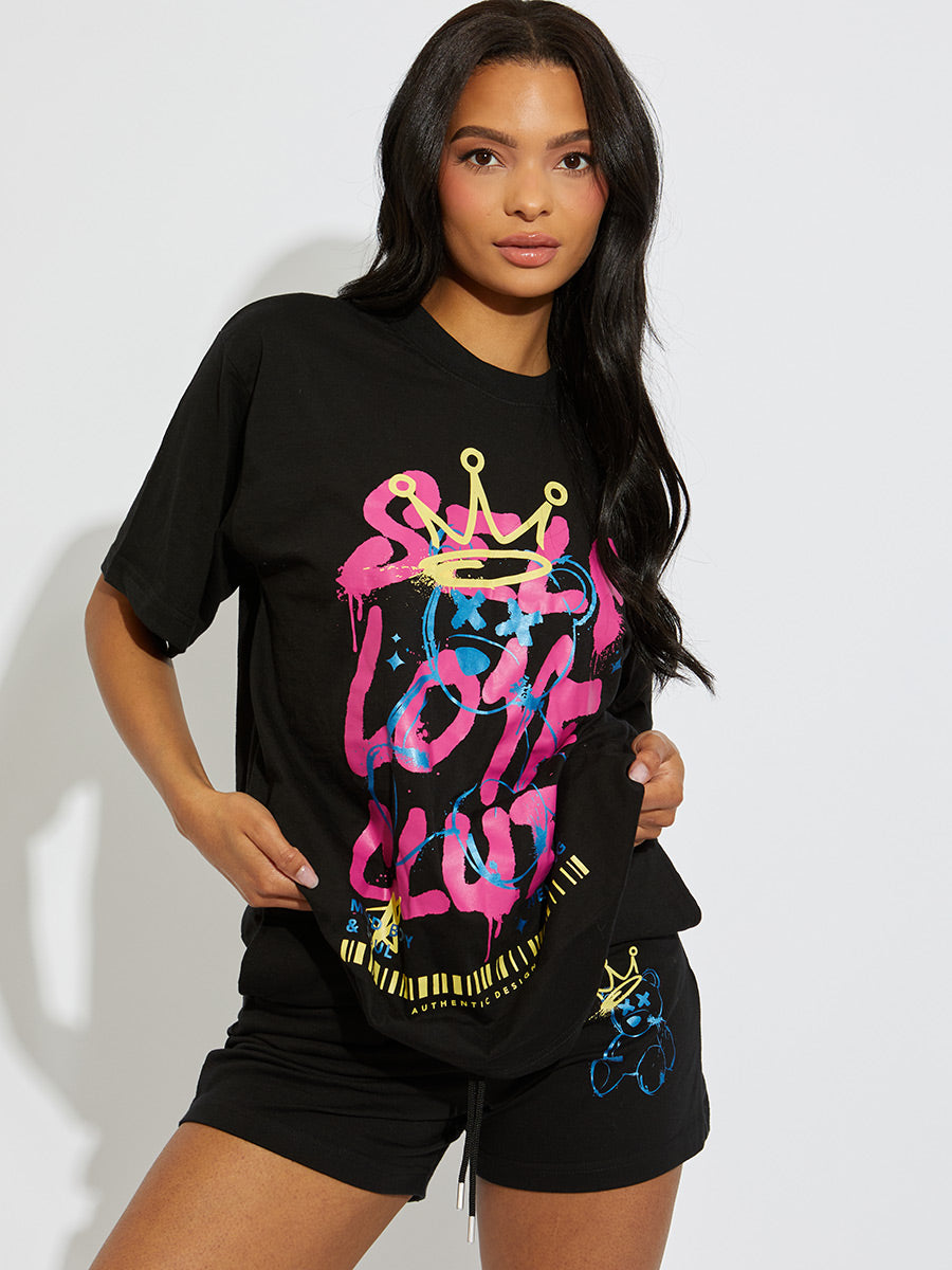 Self Love Club Oversized T-Shirt & Shorts Co-ord