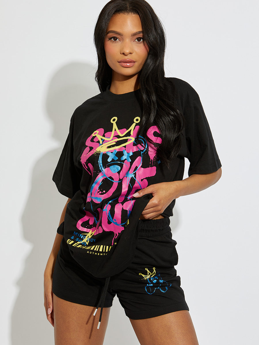 Self Love Club Oversized T-Shirt & Shorts Co-ord