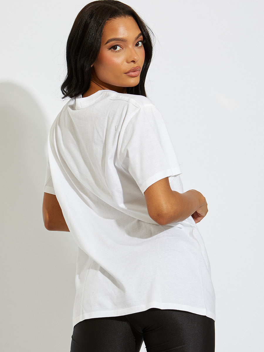 Rhinestone Cross Eye Teddy T-Shirt