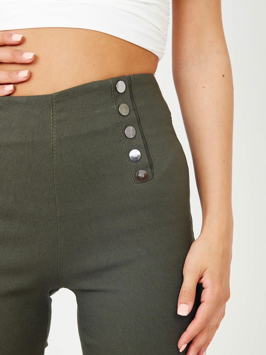 Mock Button High Waist Jeggings Multi Pack