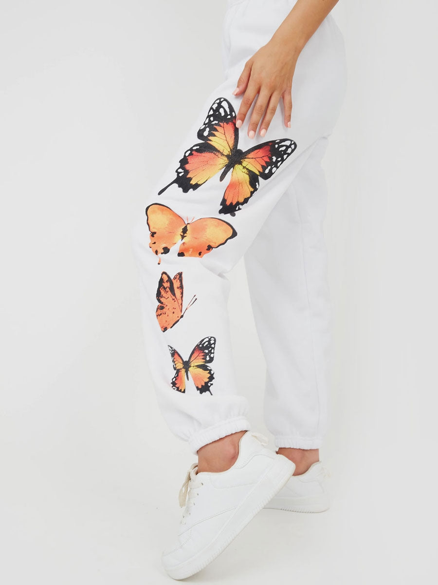 Butterfly Graphic Oversized Fleece Joggers