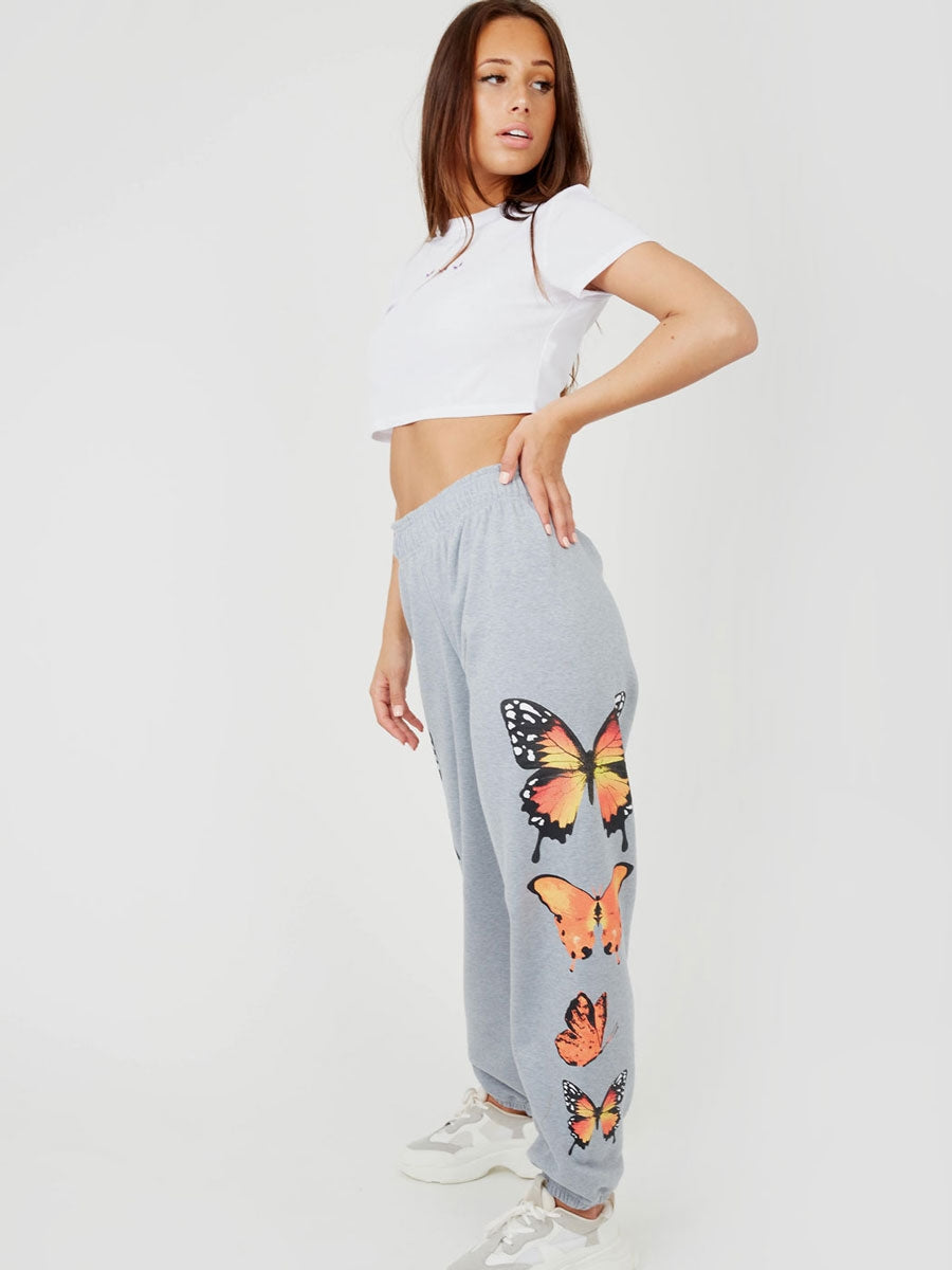 Butterfly Graphic Oversized Fleece Joggers